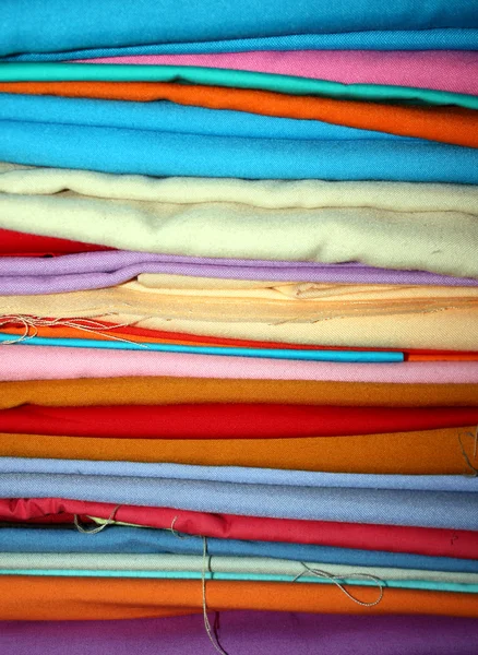 stock image Stack of Colorful Fabrics