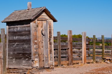 Old weathered outhouse clipart