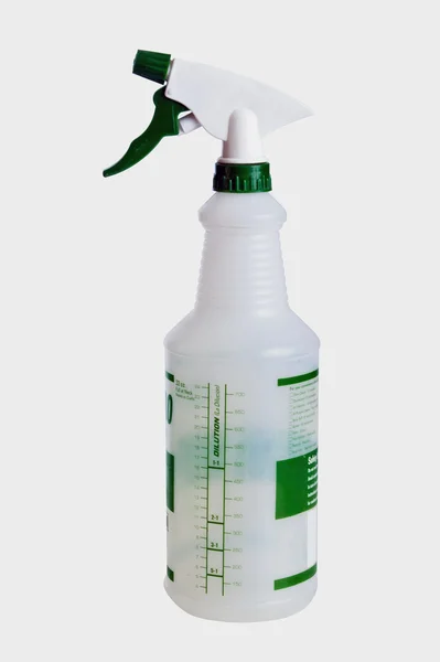 Plastic Spray Bottle Isolated White Clipping Path — Stockfoto