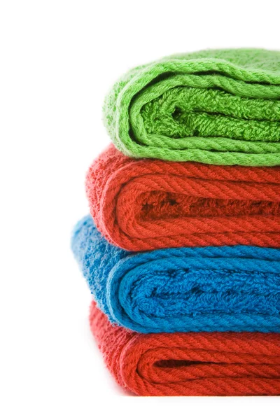 Stapel farbiger Handtücher — Stockfoto