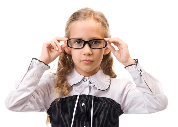 Portrait of a young beautiful girl in glasses — Stock Photo, Image