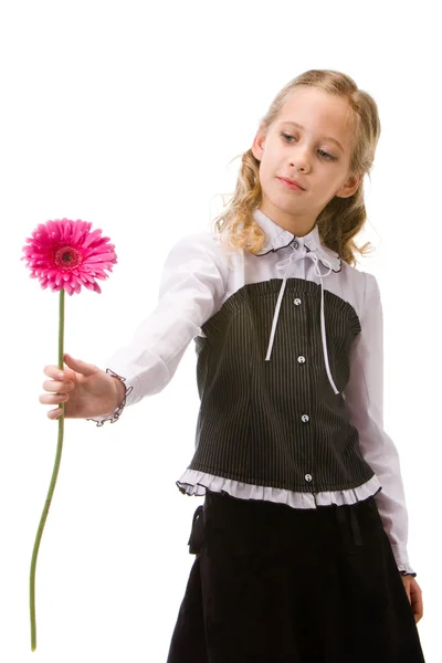 Портрет молодої красивої дівчини з квіткою — стокове фото
