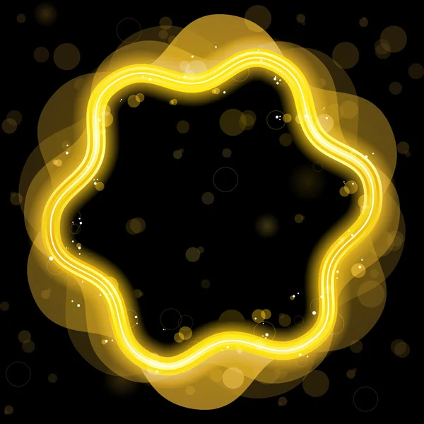 Bordure design dorée avec étincelles et tourbillons . — Image vectorielle