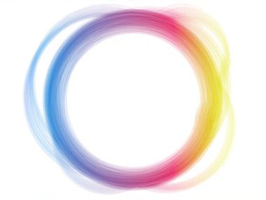 Rainbow Circle Border Brush Effect. clipart