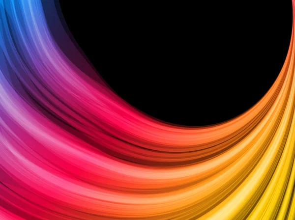 Abstraktní barevné vlny na černém pozadí — Stockový vektor