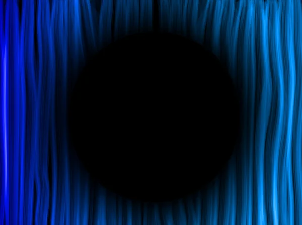 Abstracte blauwe lijnen achtergrond met zwarte cirkel — Stockvector