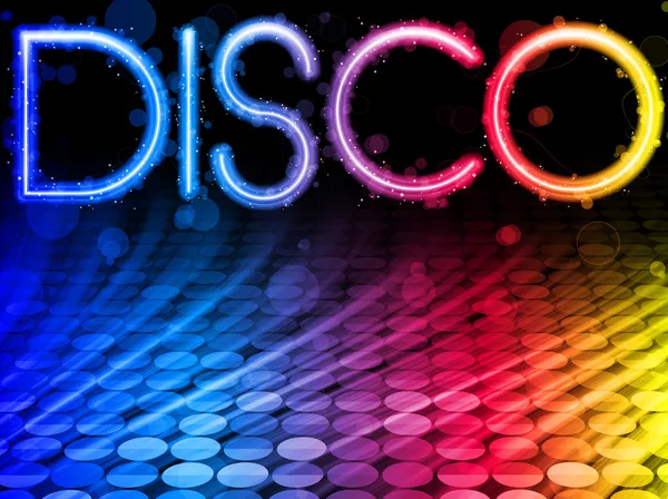 Ondes colorées abstraites disco sur fond noir — Image vectorielle