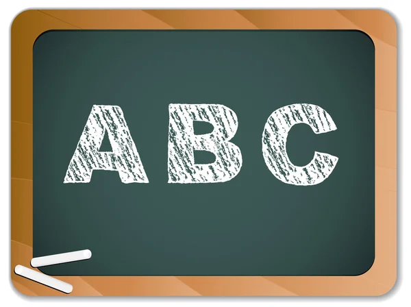 Krijt alfabet op blackboard — Stockvector