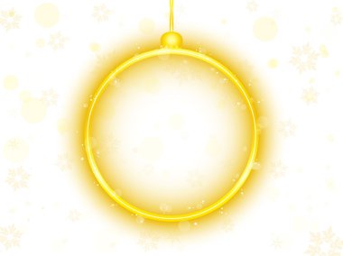 beyaz zemin üzerine altın neon Noel topu