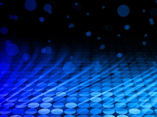 Winter Disco Résumé vagues bleues sur fond noir — Image vectorielle