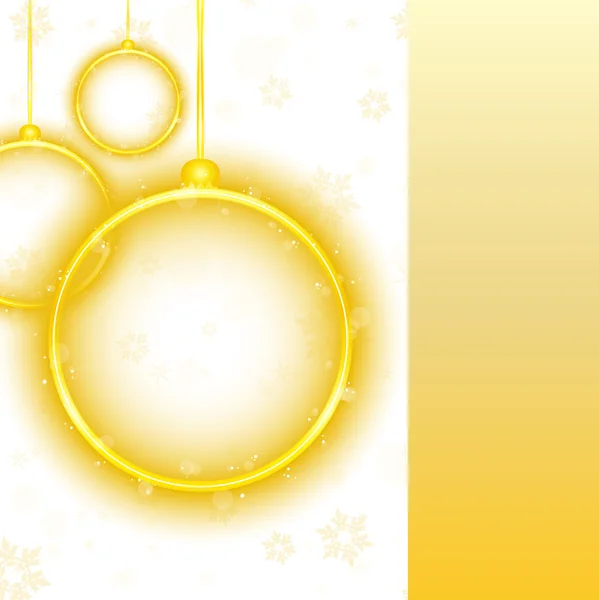 Pallone di Natale al neon dorato su sfondo bianco — Vettoriale Stock