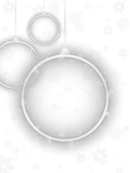 Vánoční koule stříbrná neon na bílém pozadí — Stockový vektor