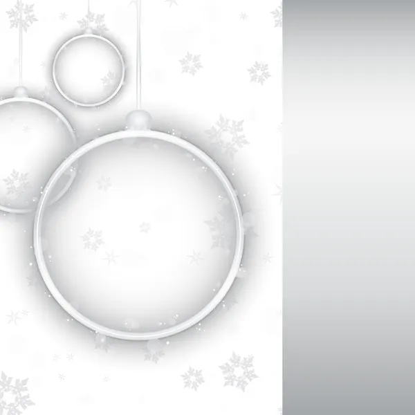 Bola de Navidad de neón de plata sobre fondo blanco — Vector de stock
