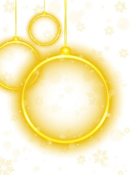 흰색 바탕에 황금 네온 크리스마스 공 — 스톡 벡터