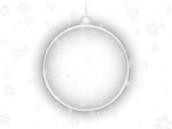 Vektor Silver Neon Christmas Ball Vit Bakgrund — Stock vektor