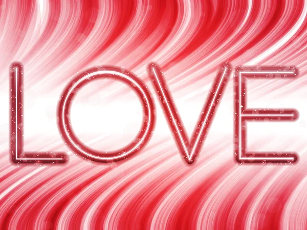 Vector Valentine Day Love Word Abstract Colorful Waves White Background — Stock Vector