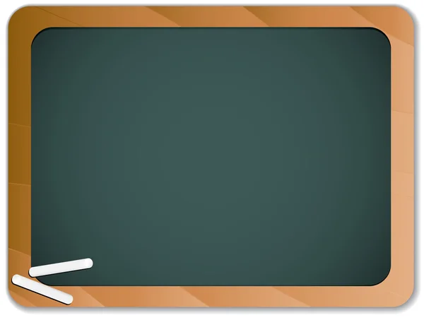 Groene krijt schoolbord met houten rand — Stockvector