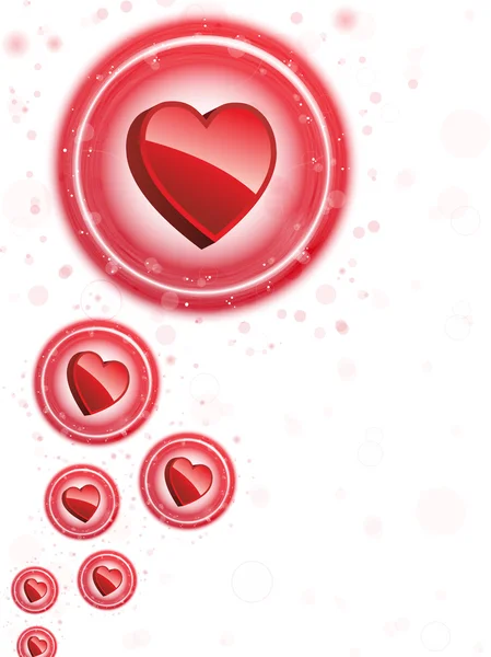 Vector Happy Valentines Day Neon Heart Bubbles Background — 스톡 벡터
