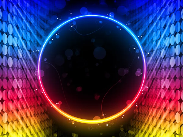 ベクトル Disco Abstract Circle Box Black Background — ストックベクタ