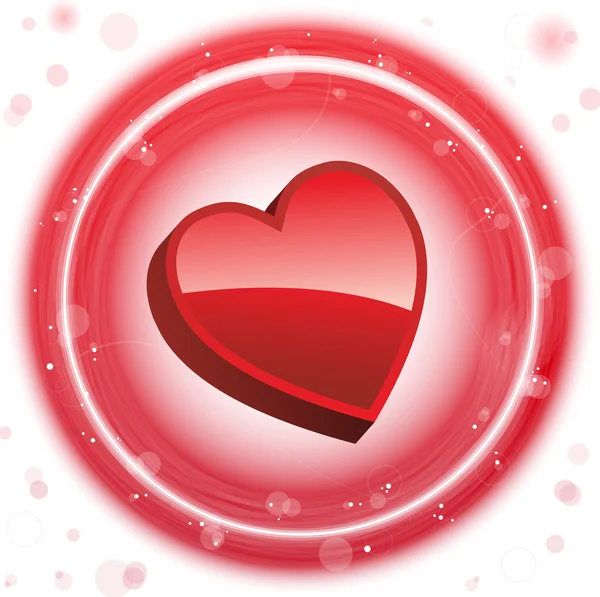 Feliz Día de San Valentín Corazón de neón Burbujas Fondo — Vector de stock