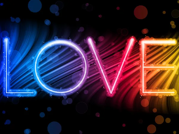 ベクトル バレンタインデーの愛の言葉抽象的なカラフルな波虹の背景 — ストックベクタ