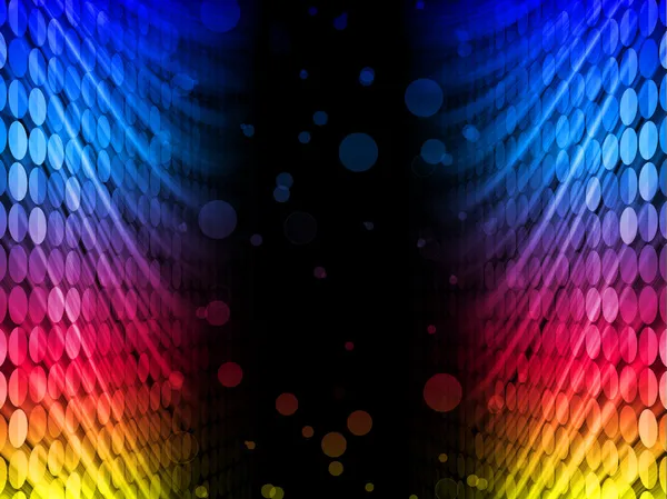 迪斯科在黑色背景下的彩色文摘波 — 图库矢量图片