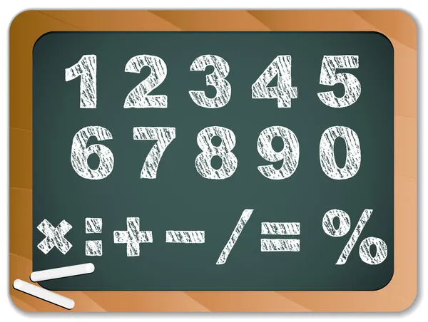 Chalk Numbers on Blackboard — Stock Vector