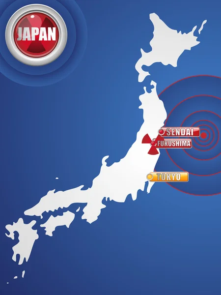 Japan aardbeving en de tsunami ramp 2011 — Stockvector
