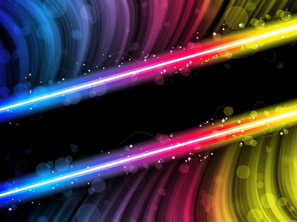 Siyah arka plan üzerine disko soyut renkli dalgalar — Stok Vektör