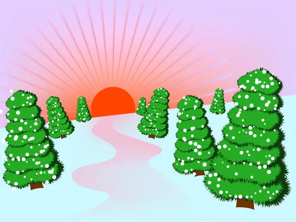 Χειμερινό δάσος — Διανυσματικό Αρχείο