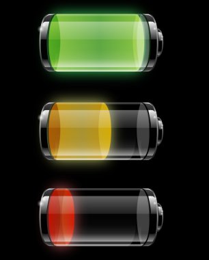 Three batteries clipart