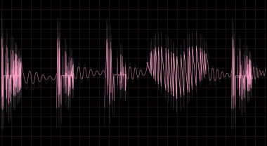 Equalizer, or electrocardiogram with fluctuations in heart shape clipart