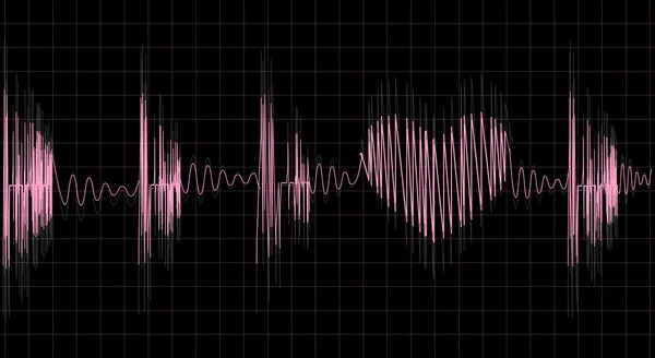 Equalizer Electrocardiogram Fluctuations Heart Shape — Stock Vector