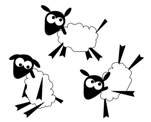 stock vector Three sheep isolated on a white background