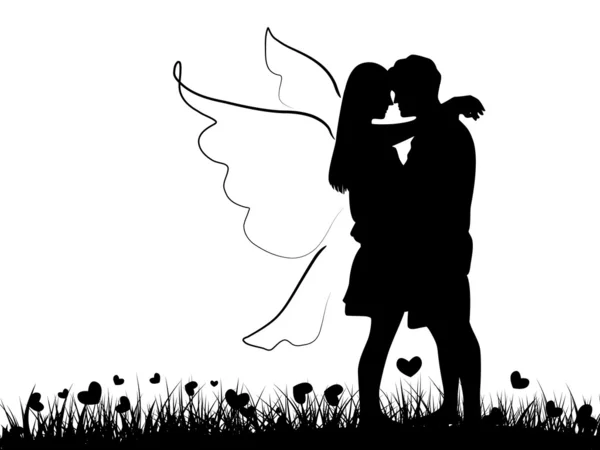 Silhouette couple — Image vectorielle