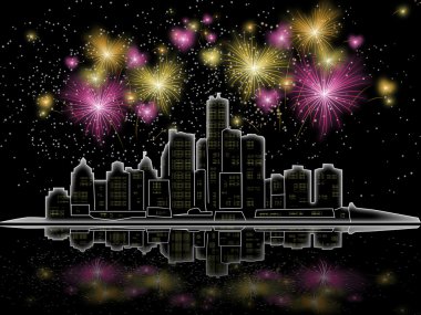 Night city clipart