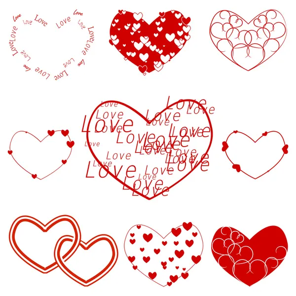 Valentinky srdce — Stockový vektor