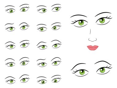 Set of eyes clipart