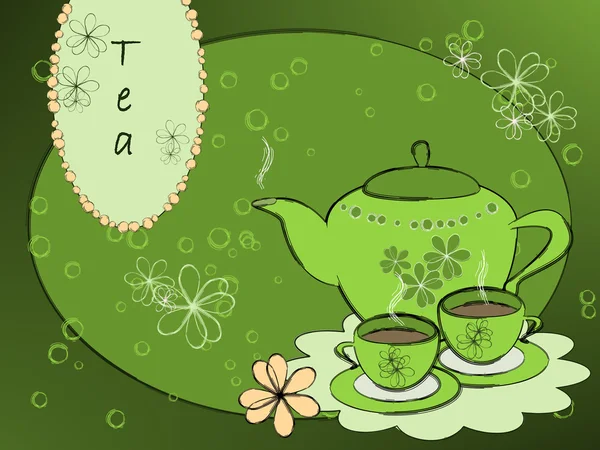 Grüner Tee — Stockvektor