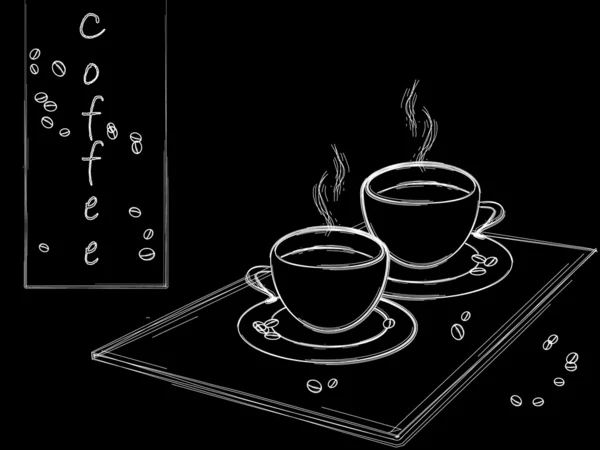 Kaffe på sort – Stock-vektor