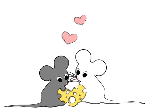 Muizen in liefde — Stockvector