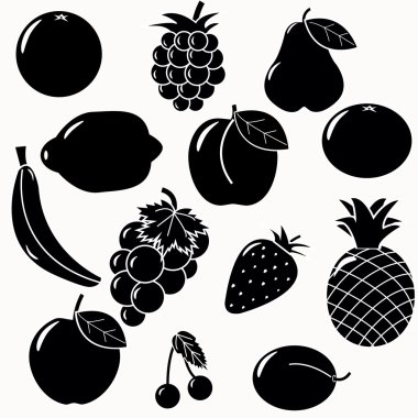 Fruits silhouettes clipart