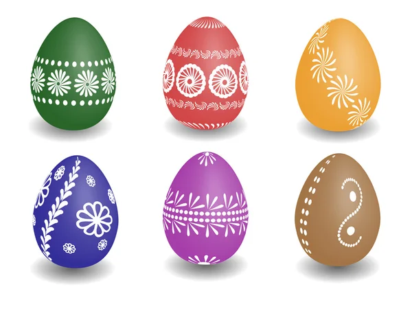 stock vector Wax painted easter eggs