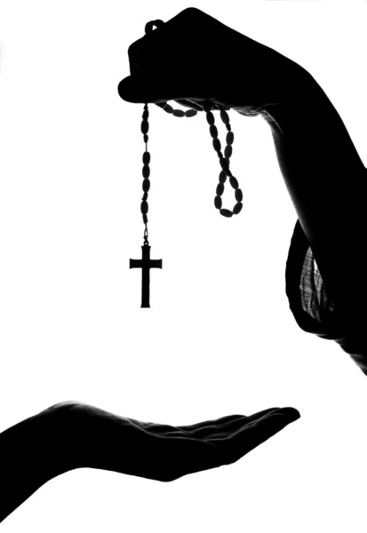 Mano dare rosario — Foto Stock