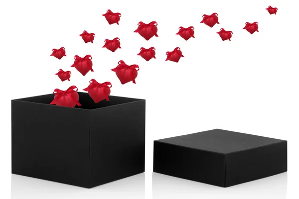De doos van de gift van de Valentijnskaart — Stockfoto