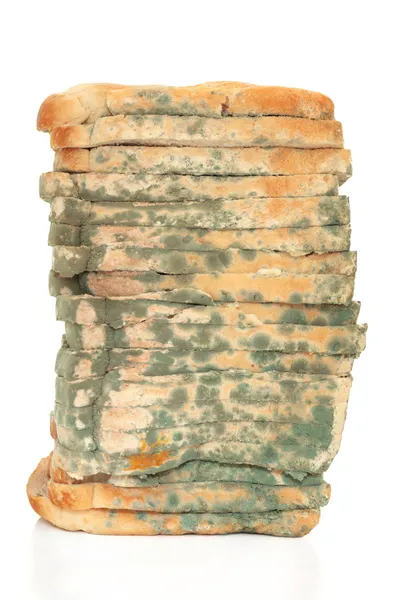 Spleśniały chleb bochenek — Zdjęcie stockowe