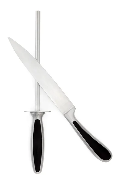 Knife and Sharpener — Stock Photo, Image