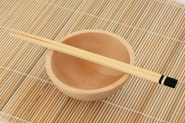 Japansk skål och ätpinnar — Stockfoto