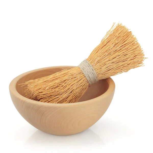 Japanese Bowl and Bamboo Cleaner — Stock Photo, Image