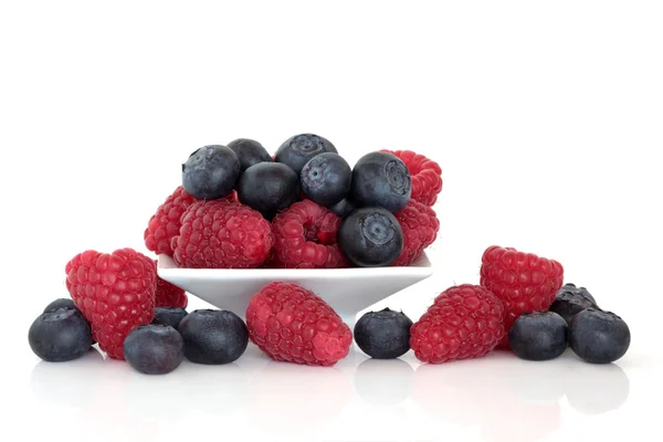蓝莓、 覆盆子水果 — 图库照片